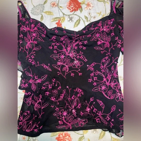 Vintage Andretta Donatello Silk Beaded Sequin Embroidered Top - Picture 14 of 16